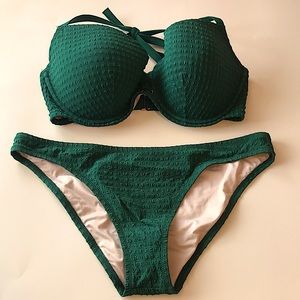 New Shade & Shore Bikini Green Lg/36DD